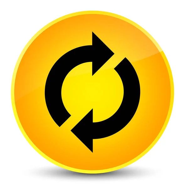 Güncelleştirme simgesini zarif sarı yuvarlak düğmesi — Stok fotoğraf