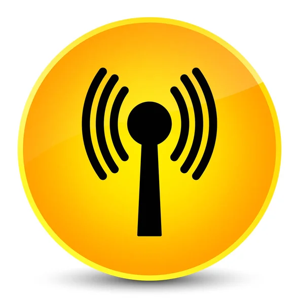 무선랜 네트워크 아이콘 우아한 노란색 라운드 버튼 — 스톡 사진