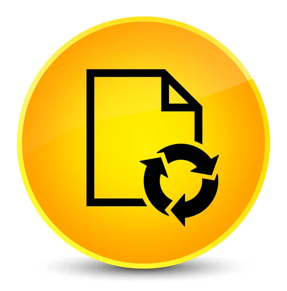 Document process icon elegant yellow round button