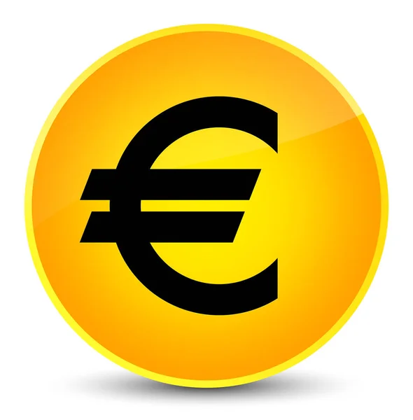 欧元符号图标优雅黄色圆形按钮 — 图库照片