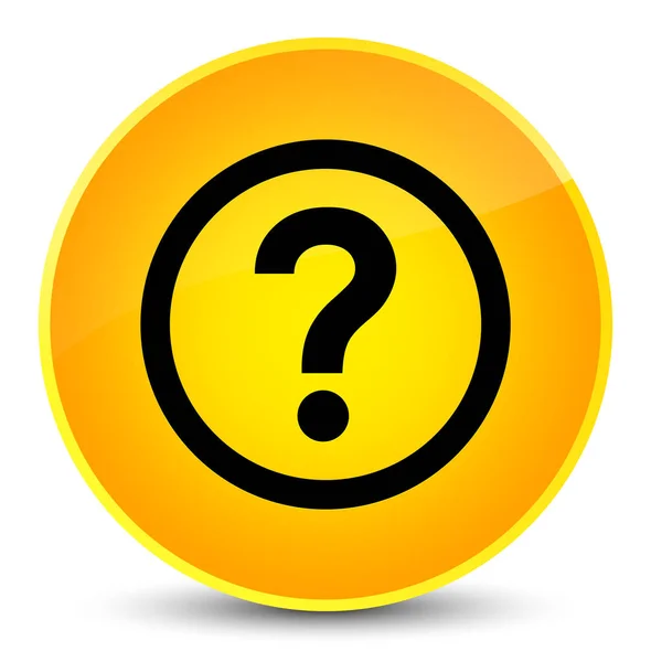 Ícone de pergunta elegante botão redondo amarelo — Fotografia de Stock