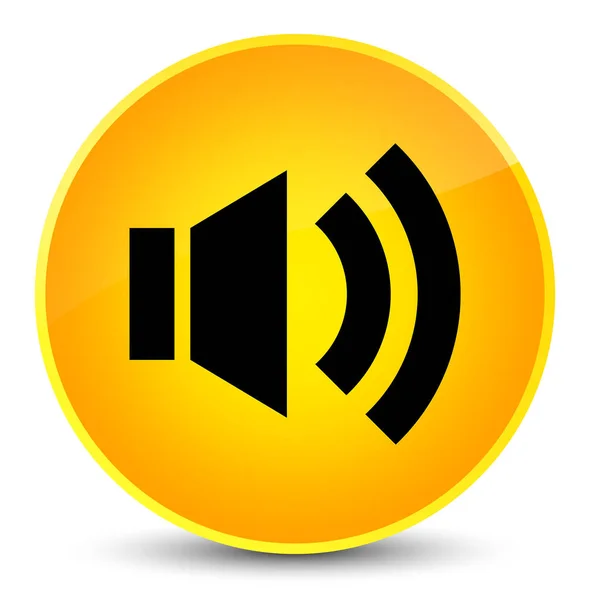 Ícone de volume elegante botão redondo amarelo — Fotografia de Stock