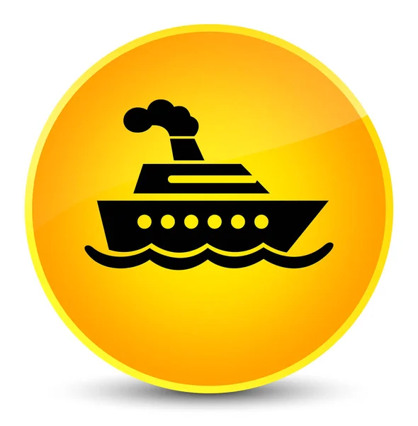 Cruise schip elegante gele ronde knoop van het pictogram — Stockfoto