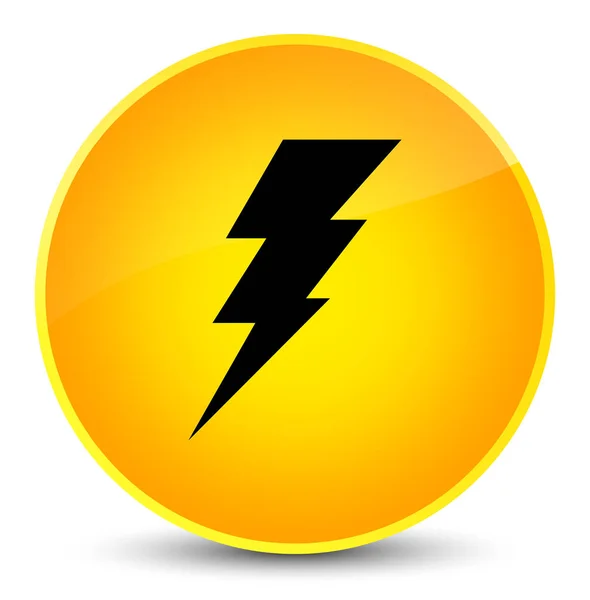 Ícone de eletricidade elegante botão redondo amarelo — Fotografia de Stock