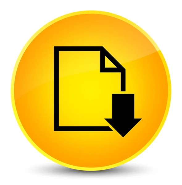 Dokument-Symbol elegant gelben runden Knopf herunterladen — Stockfoto