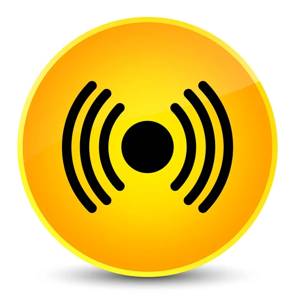 Ícone de sinal de rede elegante botão redondo amarelo — Fotografia de Stock