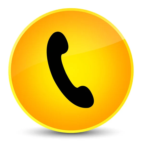 Phone icon elegant yellow round button — Stock Photo, Image