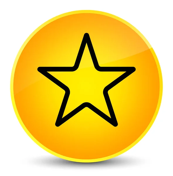 Yıldız simgesi zarif sarı yuvarlak düğmesi — Stok fotoğraf
