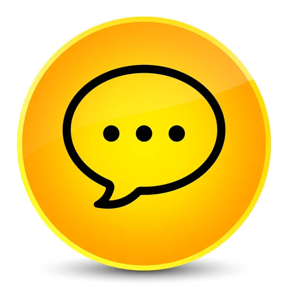 Talk bubble icon elegant yellow round button — Stock Photo, Image