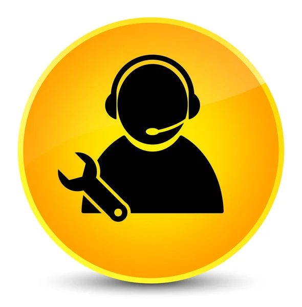 Tech support icon elegant yellow round button — Stock Photo, Image