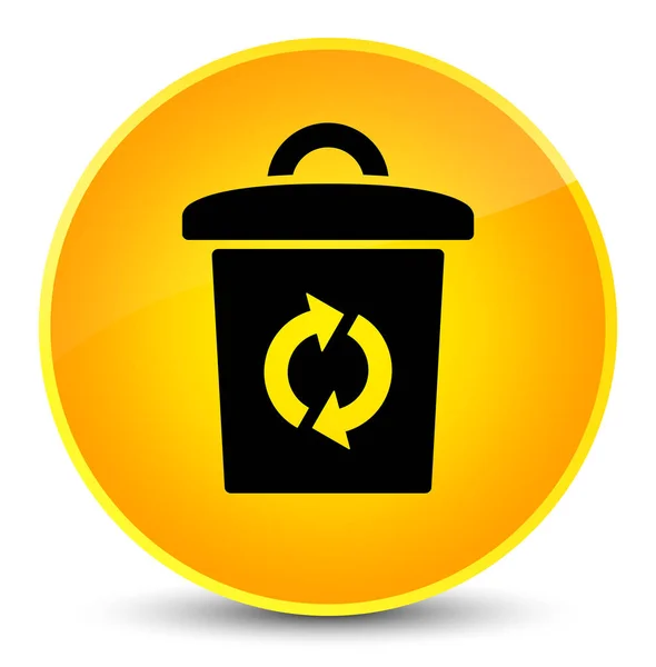 Trash icon elegant yellow round button — Stock Photo, Image