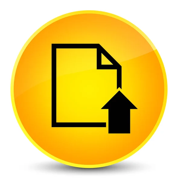 Upload document icon elegant yellow round button — Stock Photo, Image