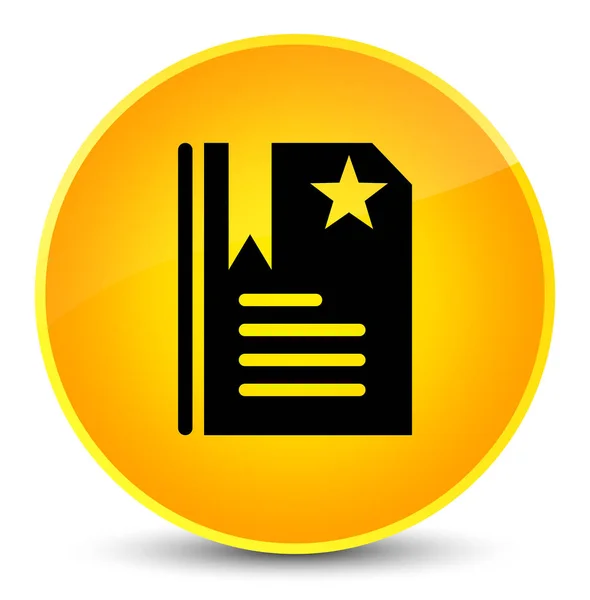 Bookmark icon elegant yellow round button — Stock Photo, Image