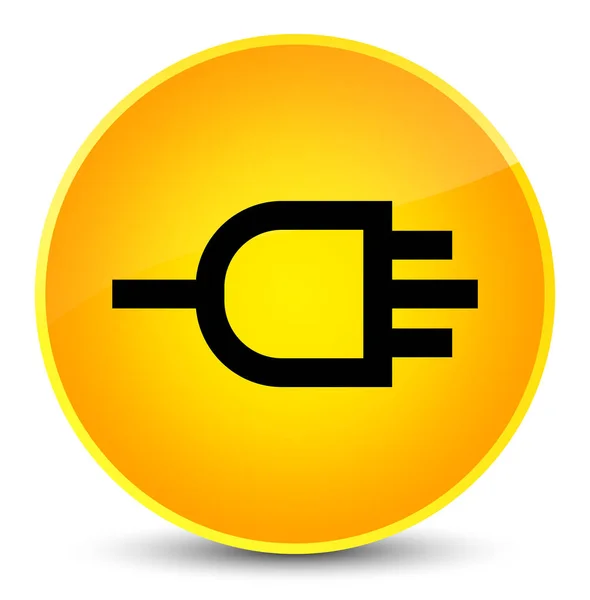 Conectar ícone elegante botão redondo amarelo — Fotografia de Stock