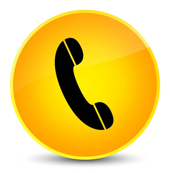 Icono del teléfono elegante botón redondo amarillo —  Fotos de Stock