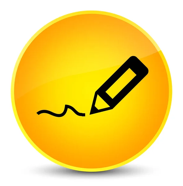 Подпишите значок элегантной желтой круглой кнопки — стоковое фото
