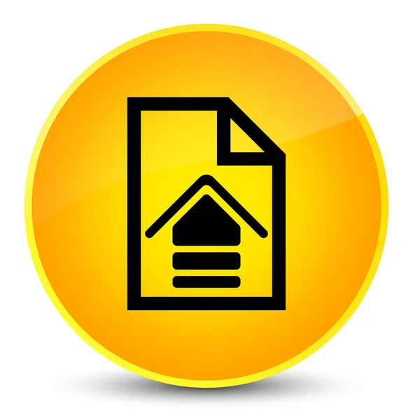 Upload document icon elegant yellow round button — Stock Photo, Image