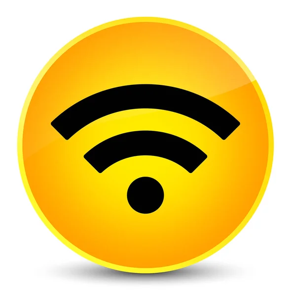 Wi-Fi ikonu elegantní žluté kulaté tlačítko — Stock fotografie