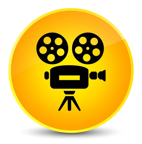 Video camera icon elegant yellow round button — Stock Photo, Image