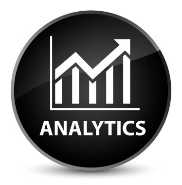 Analytics (istatistik simgesi) zarif siyah yuvarlak düğmesi
