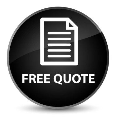 Ücretsiz fiyat teklifi (sayfa simgesi) zarif siyah yuvarlak düğmesi