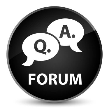 Forum (soru cevap balonu simgesinin) zarif siyah yuvarlak düğmesi