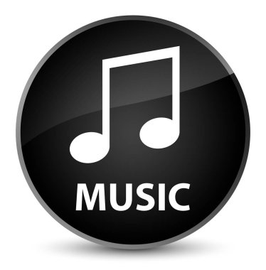 Müzik (tune simgesi) zarif siyah yuvarlak düğmesi