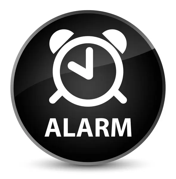 Elegantní černé kulaté tlačítko alarm — Stock fotografie