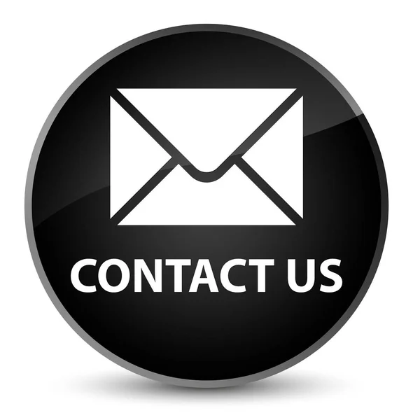 Contacte-nos (ícone de e-mail) elegante botão redondo preto — Fotografia de Stock