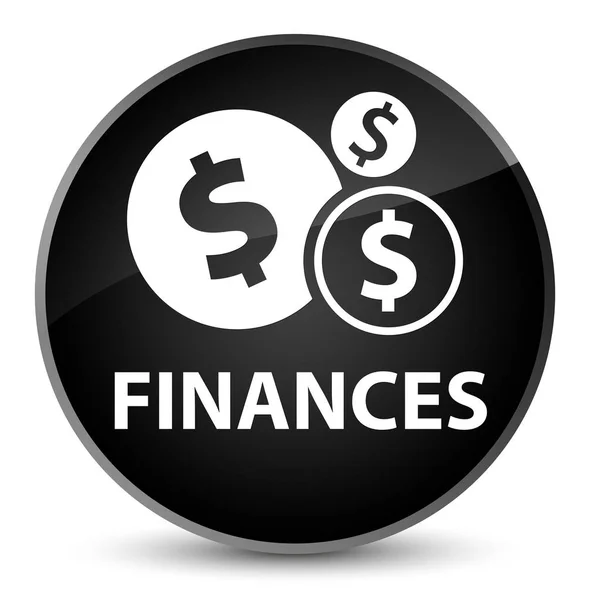 Finanças (sinal de dólar) botão redondo preto elegante — Fotografia de Stock