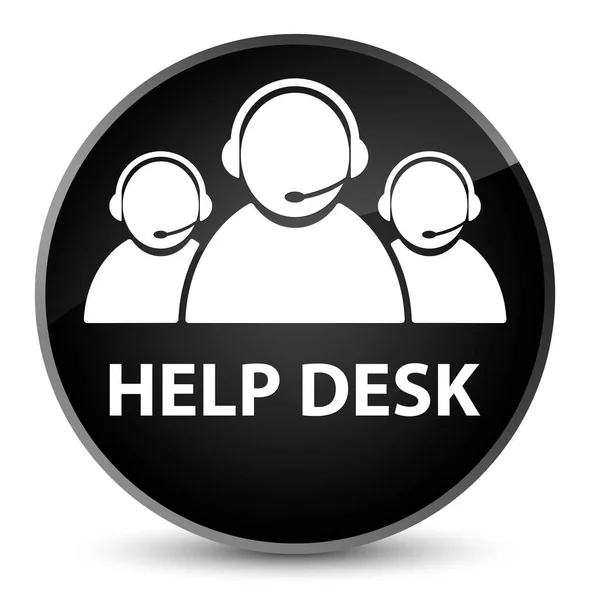 Yardım Danışma (müşteri bakım ekibi simgesi) zarif siyah yuvarlak düğmesi — Stok fotoğraf