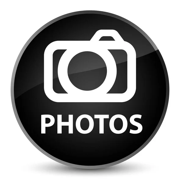 Fotos (Kamera-Symbol) eleganter schwarzer runder Knopf — Stockfoto