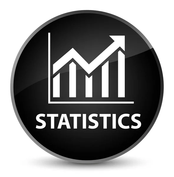 Elegancki czarny okrągły przycisk statystyki — Zdjęcie stockowe