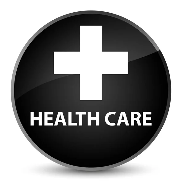 Hälso-och sjukvård (plustecken) eleganta svarta runda knappen — Stockfoto