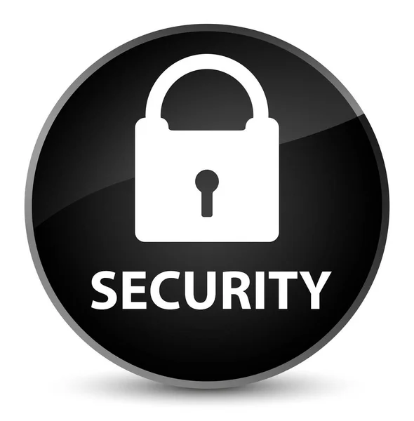 Security (padlock icon) elegant black round button — Stock Photo, Image