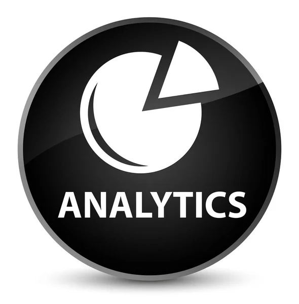 Analytics (ícone gráfico) botão redondo preto elegante — Fotografia de Stock