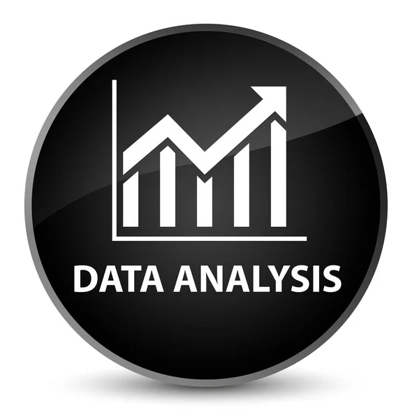 Analisis data (ikon statistik) tombol bundar hitam elegan — Stok Foto