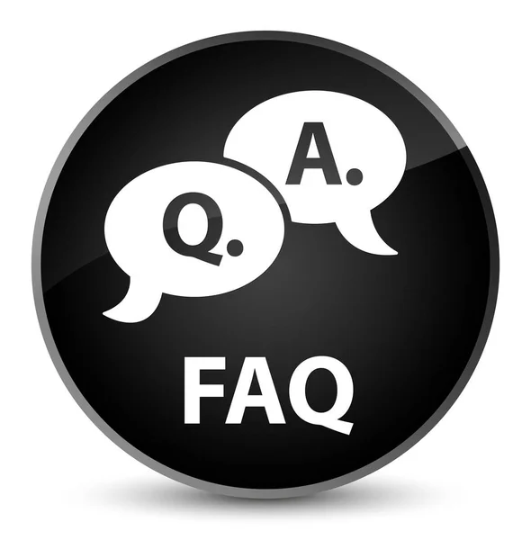 FAQ (fråga svar bubbla ikon) elegant svart rund knapp — Stockfoto