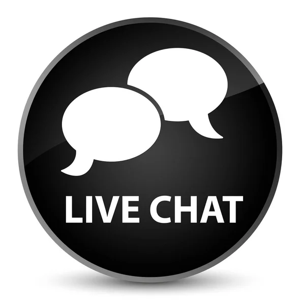 Chat en vivo elegante negro botón redondo —  Fotos de Stock