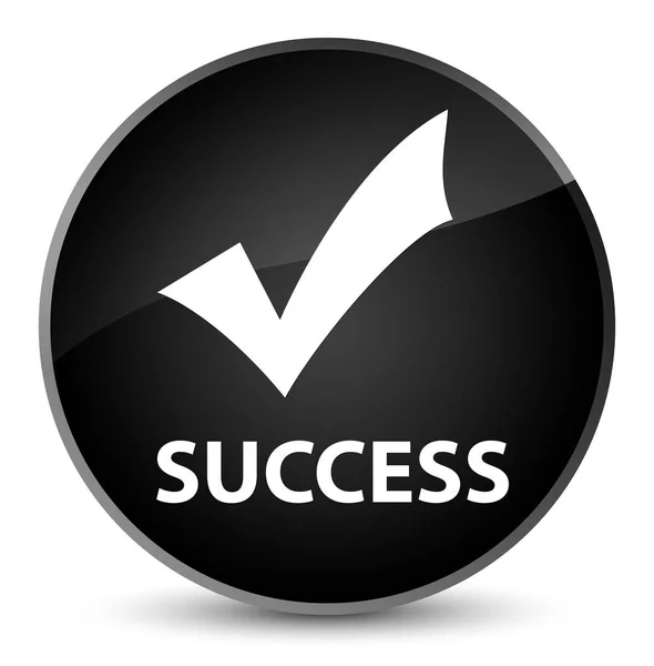 Успіх (правильна піктограма) елегантна чорна кругла кнопка — стокове фото