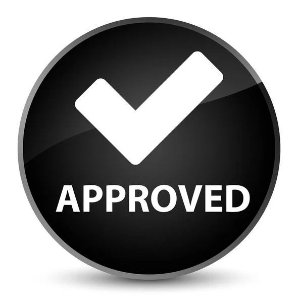 Goedgekeurd (valideren pictogram) elegant zwart ronde knop — Stockfoto