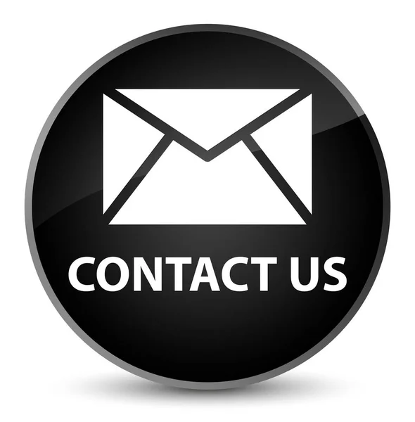 Kontakt (e-mail ikona) elegancki czarny okrągły przycisk — Zdjęcie stockowe