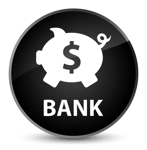 Banco (caja de cerdo signo de dólar) botón redondo negro elegante —  Fotos de Stock