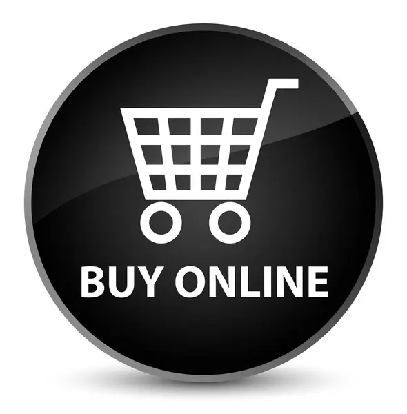 Comprar on-line botão redondo preto elegante — Fotografia de Stock