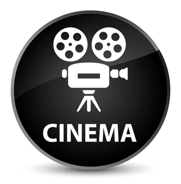 Cinema (video camera icon) elegant black round button — Stock Photo, Image