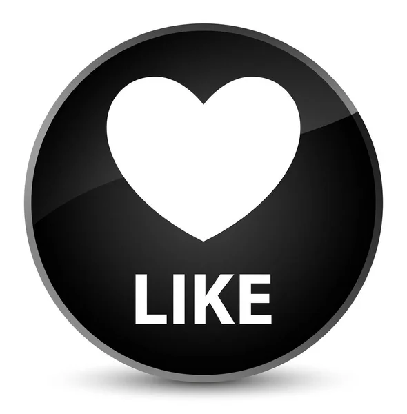 Like (heart icon) elegant black round button — Stock Photo, Image