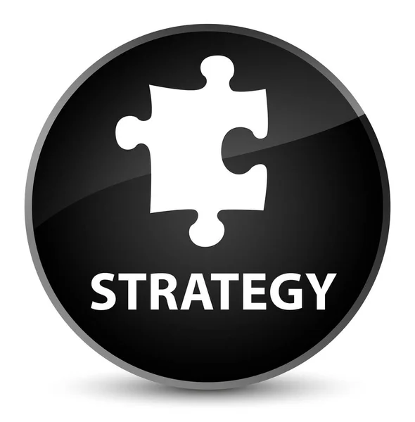 Strategia (icona puzzle) elegante pulsante rotondo nero — Foto Stock