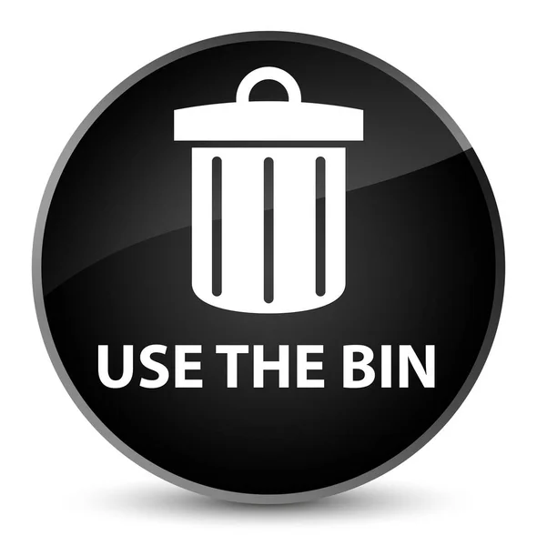 Gebruik de bin (prullenbakpictogram) elegante zwarte ronde knop — Stockfoto