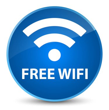 Ücretsiz Wi-Fi zarif mavi yuvarlak düğmesi