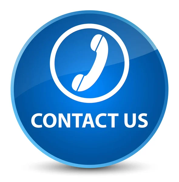Contact us (phone icon) elegant blue round button — Stock Photo, Image